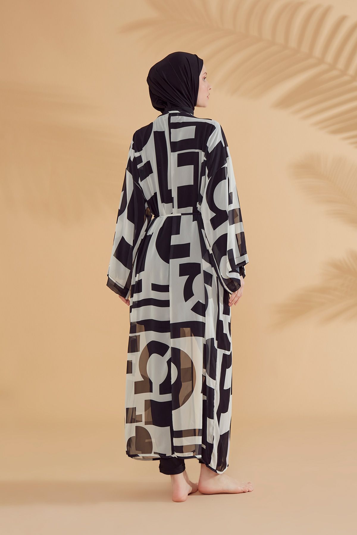 Black Pareo Kimono P2337