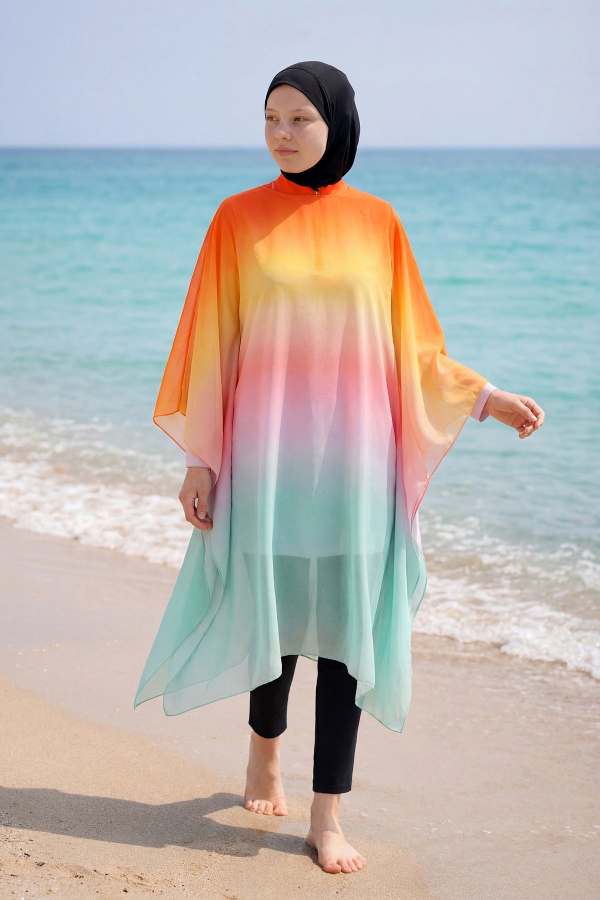 Marina Girls Beach Cover Up Chiffon Kimono Colorful - GP2501