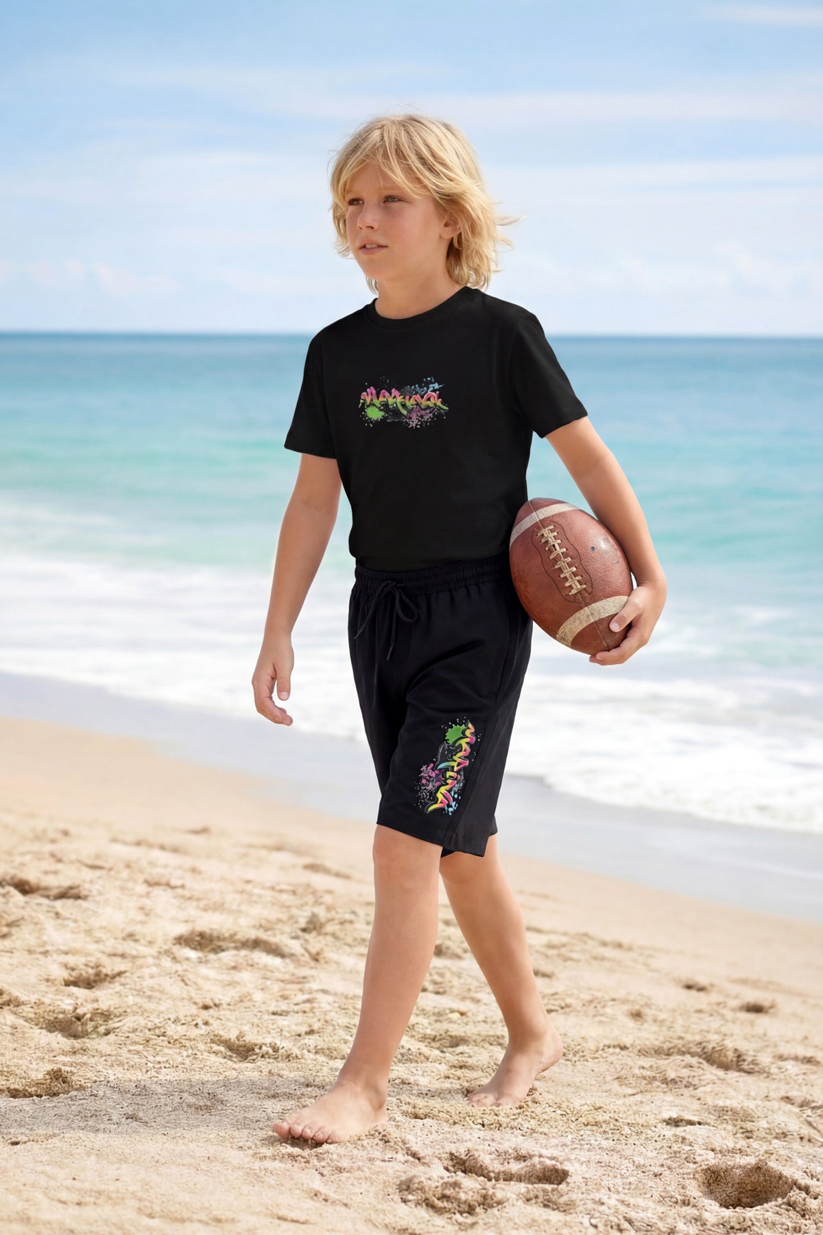 Boys' Swim Shorts – Water Repellent, Breathable, Fast Drying – Black - GS2502 صورة ثانوية