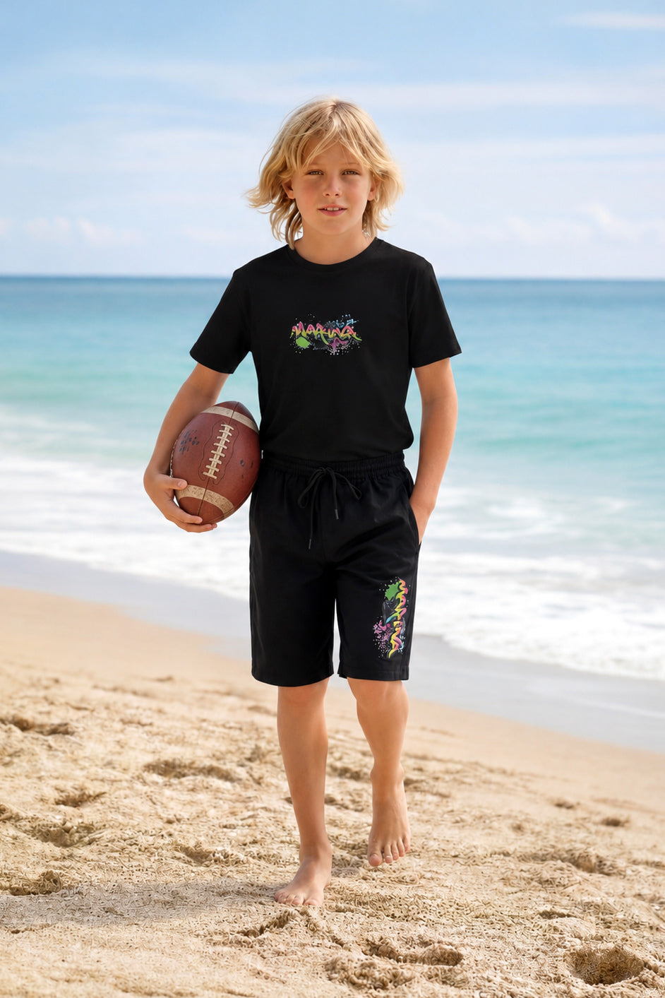 Boys' Swim Shorts – Water Repellent, Breathable, Fast Drying – Black - GS2502