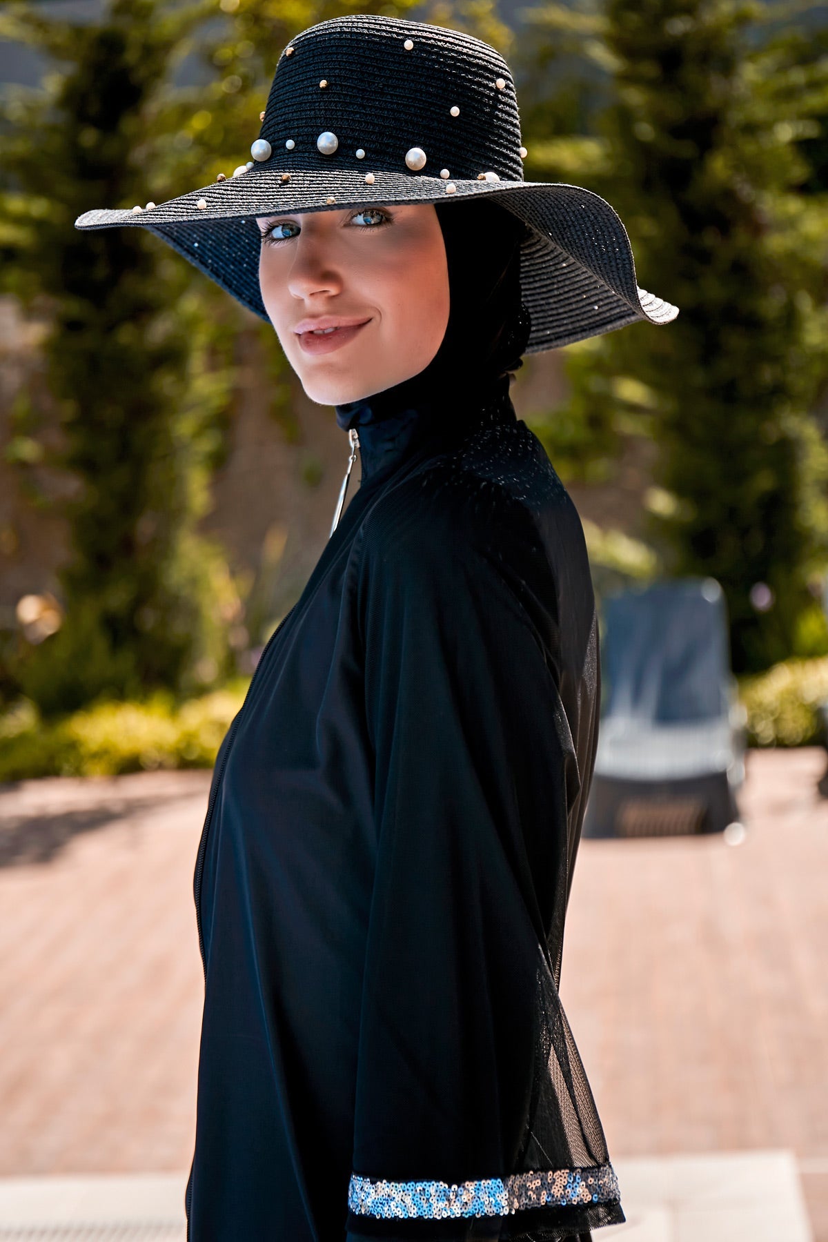 Woven Black Burkini Modest Swimwear M2032 AE Main image