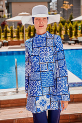 Lycra Navy Burkini Modest Swimwear 1950