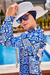 Lycra Navy Burkini Modest Swimwear 1950