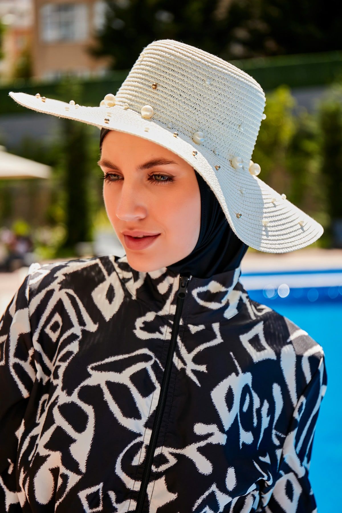 لباس سباحة محتشم بنقشة تغطي الجسم بالكامل R2303