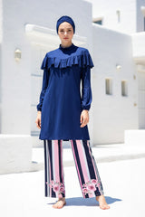 Marina Modest Burkini Swimwear Set Navy Blue – M2012