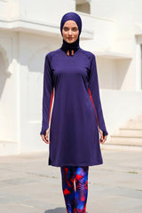 Navy Full Coverage Modest Swimwear Set – 3 Piece Performance Burkini M2231