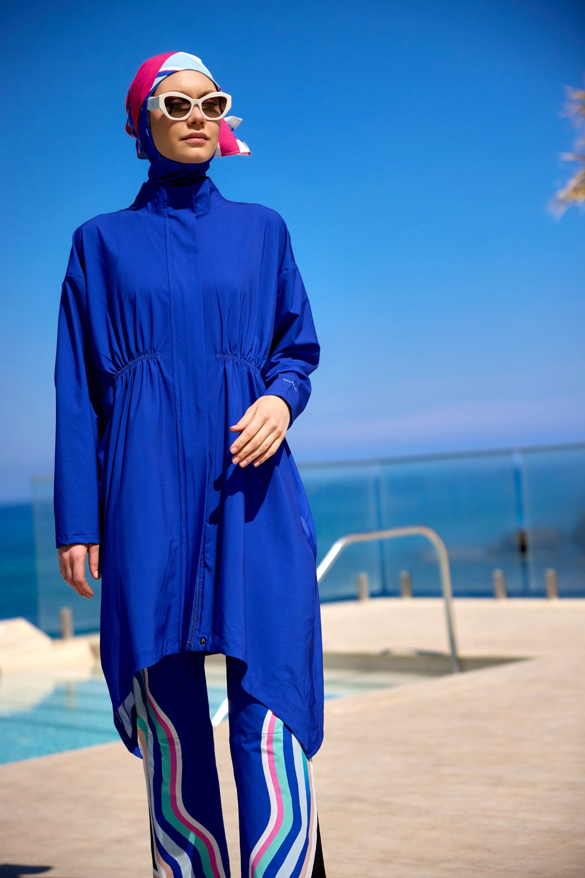 Marina Blue Full Coverage Modest Swimwear Burkini  - M2503-2 Secondary image