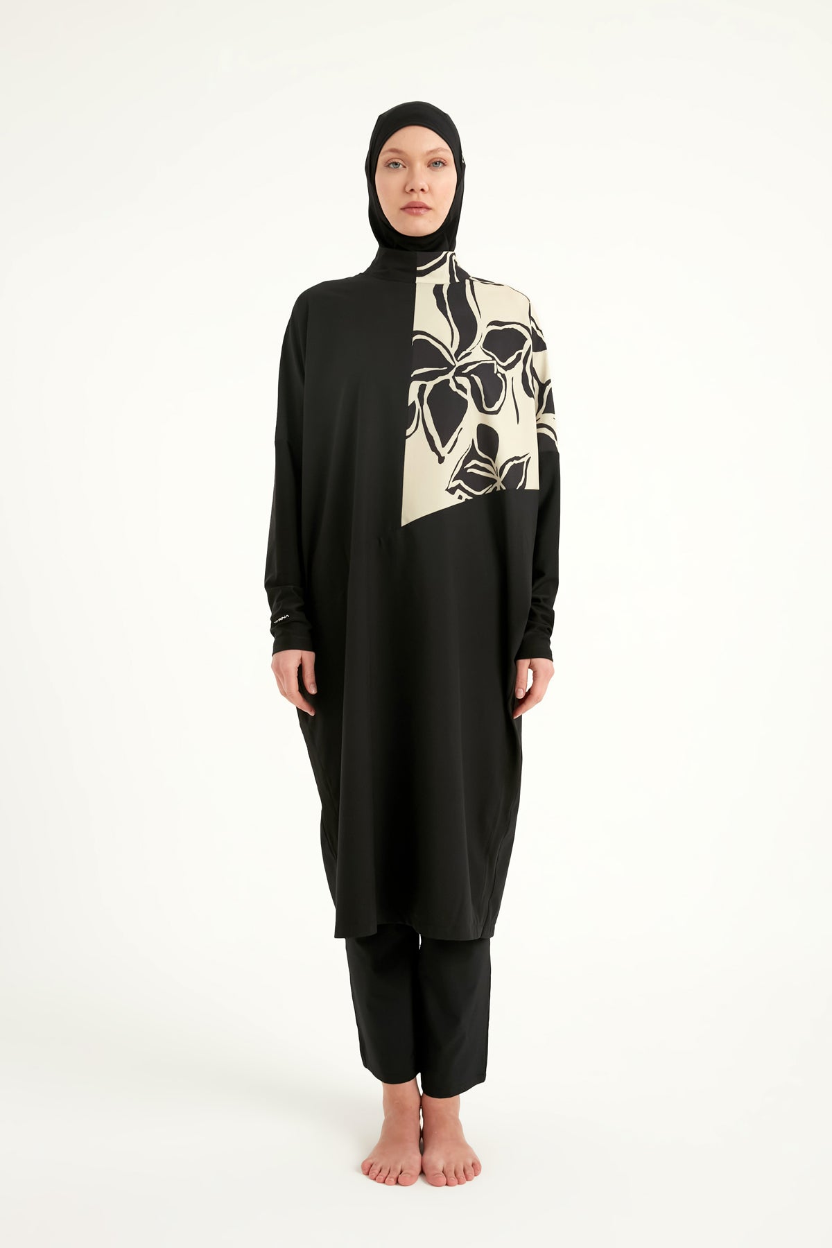 Marina Black Full-Coverage Modest Swimwear Burkini - M2518