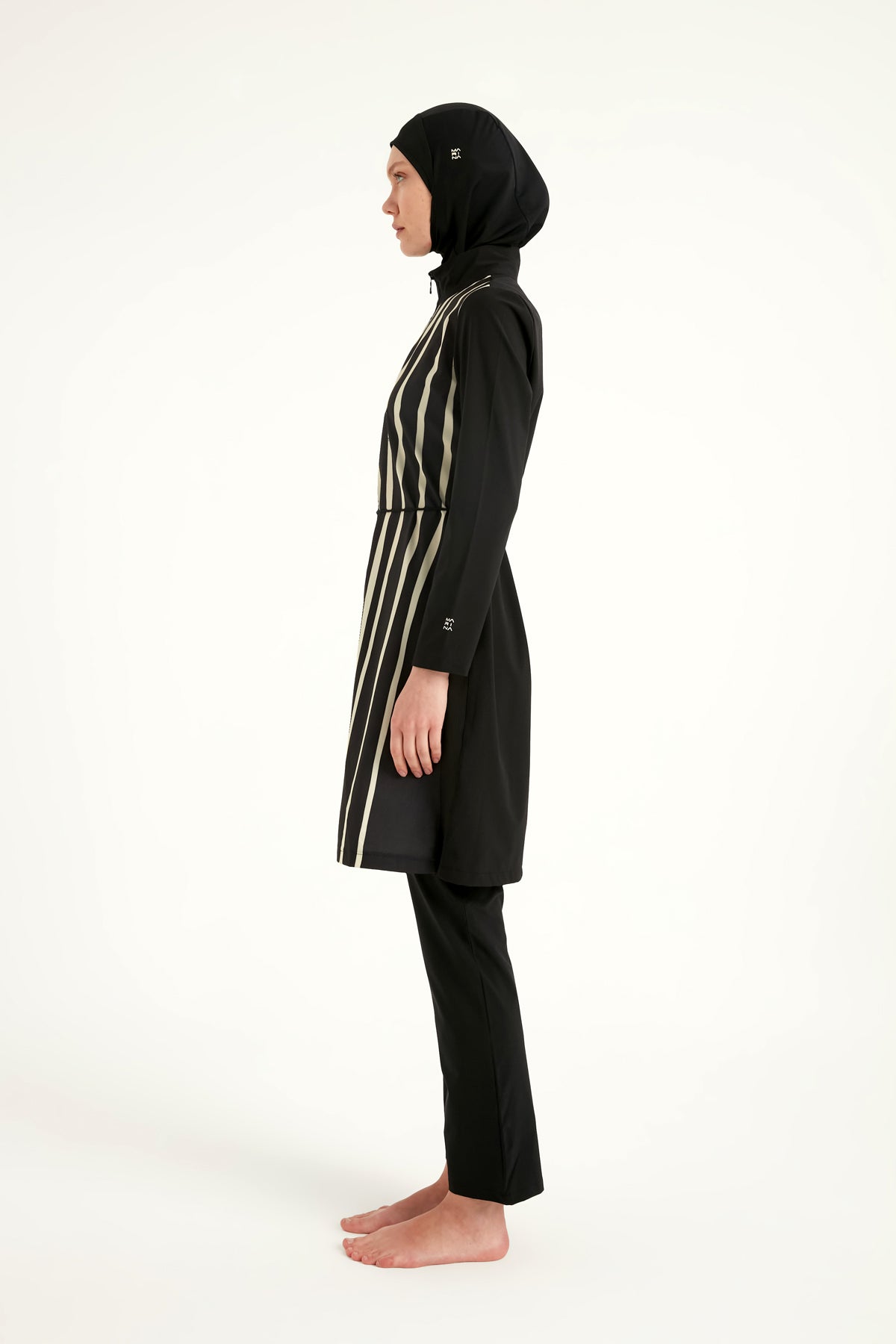 Marina Black Full-Coverage Modest Swimwear Burkini - M2520