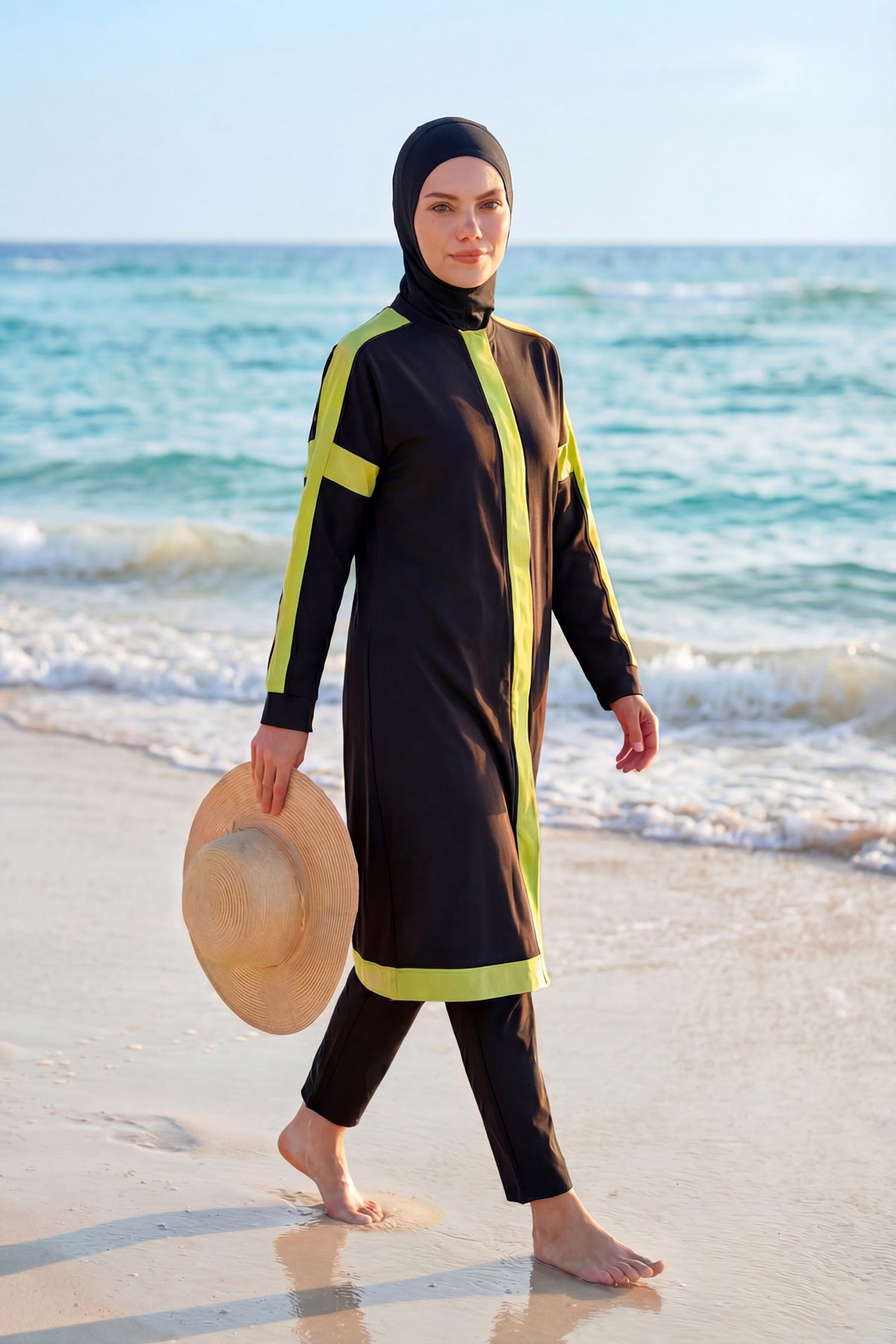 Marina Black Full-Coverage Modest Swimwear Burkini - M2528-1