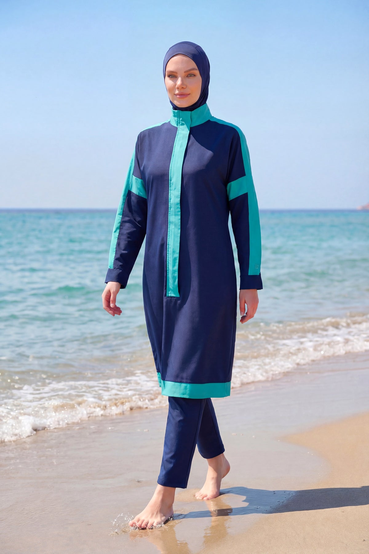 Marina Navy Blue Full-Coverage Modest Swimwear Burkini - M2528-2