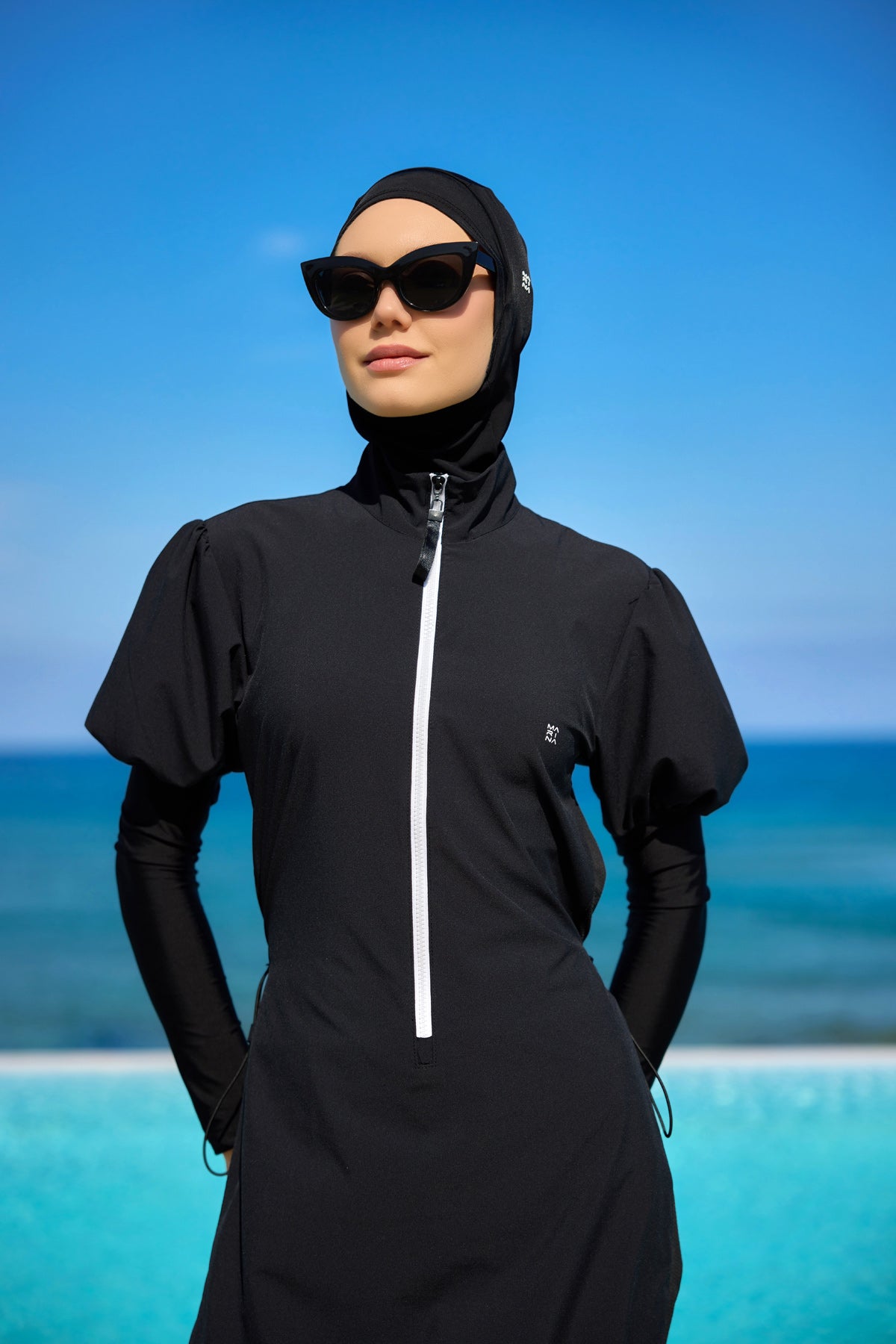 Marina Black Full-Coverage Modest Swimwear Burkini - M2535 Secondary image