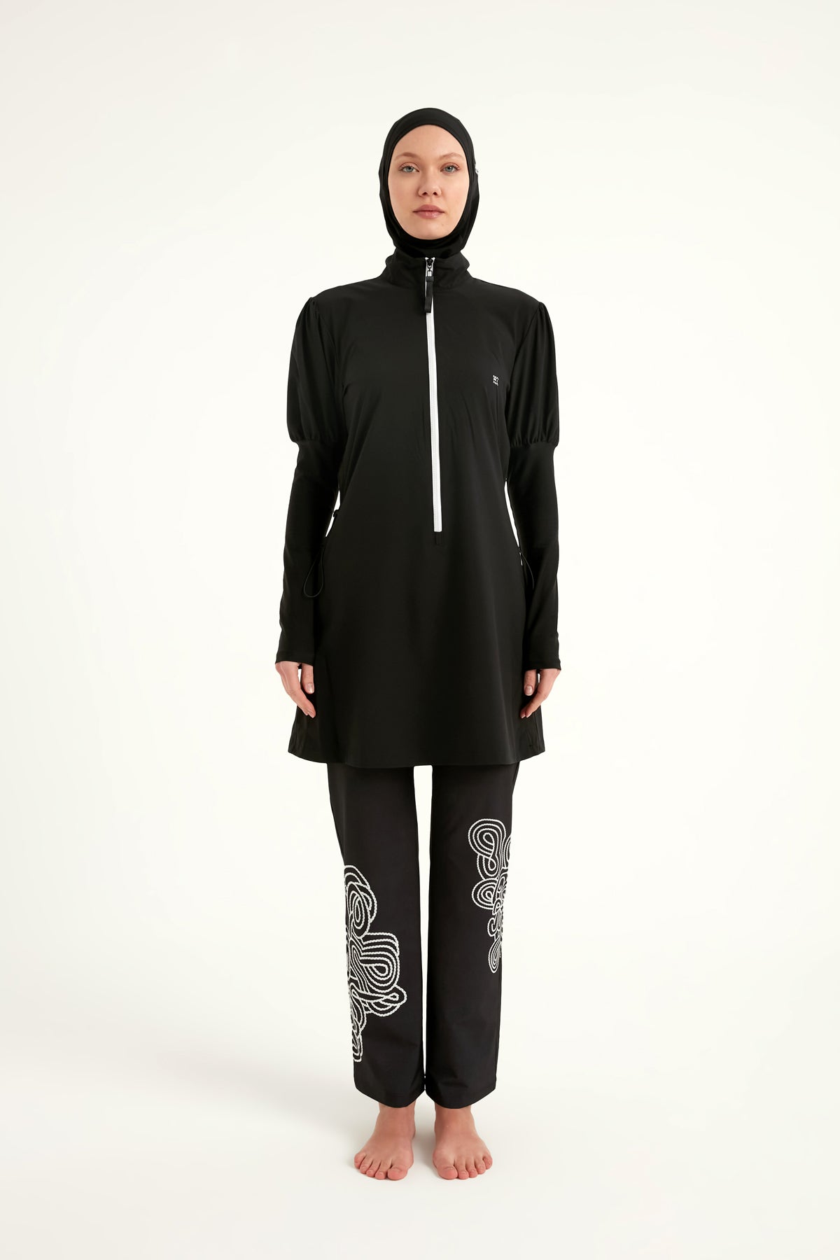 Marina Black Full-Coverage Modest Swimwear Burkini - M2535