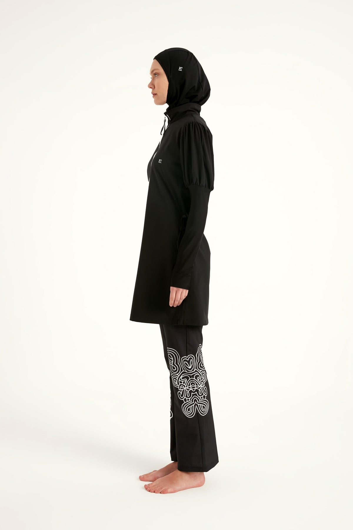 Marina Black Full-Coverage Modest Swimwear Burkini - M2535