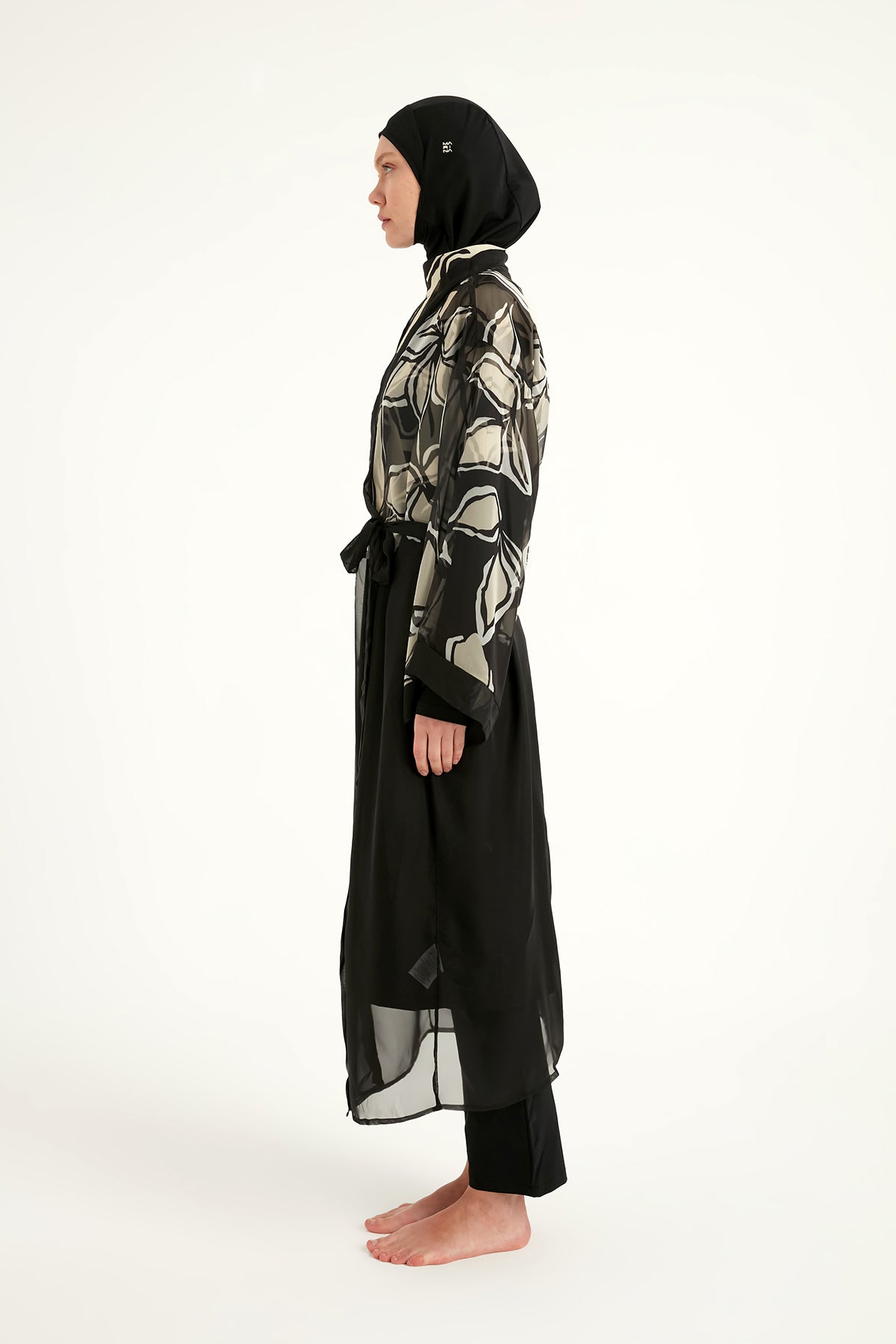 Silky Full Length Modest Kimono Lightweight Elegant Beach Cover P2509