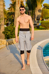 Marina Grey Modest Men’s Swim Shorts - S2505-1