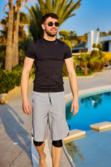 Marina Grey Modest Men’s Swim Shorts - S2505-1