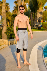 Marina Grey Modest Men’s Swim Shorts - S2505-1