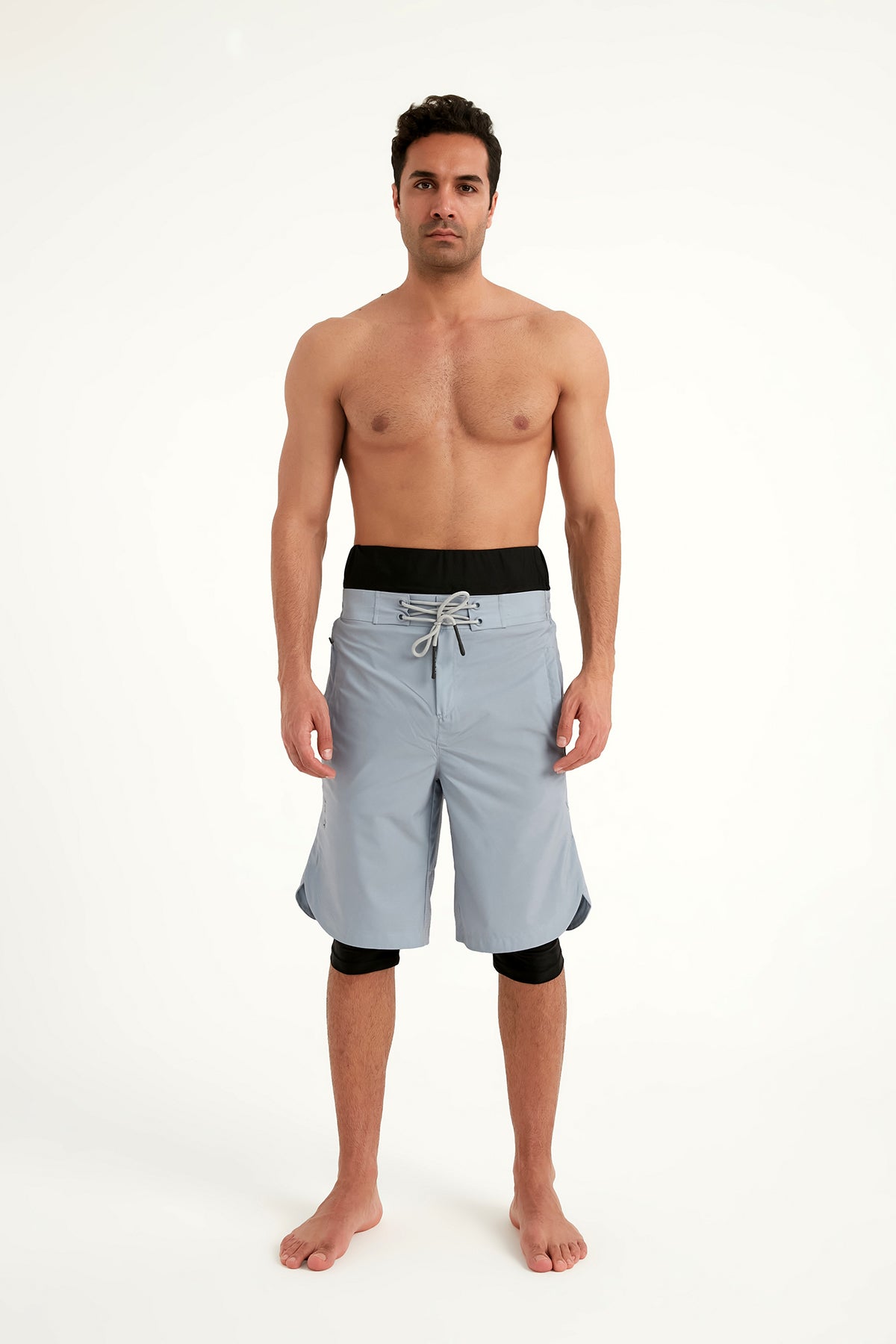 Marina Grey Modest Men’s Swim Shorts - S2505-1