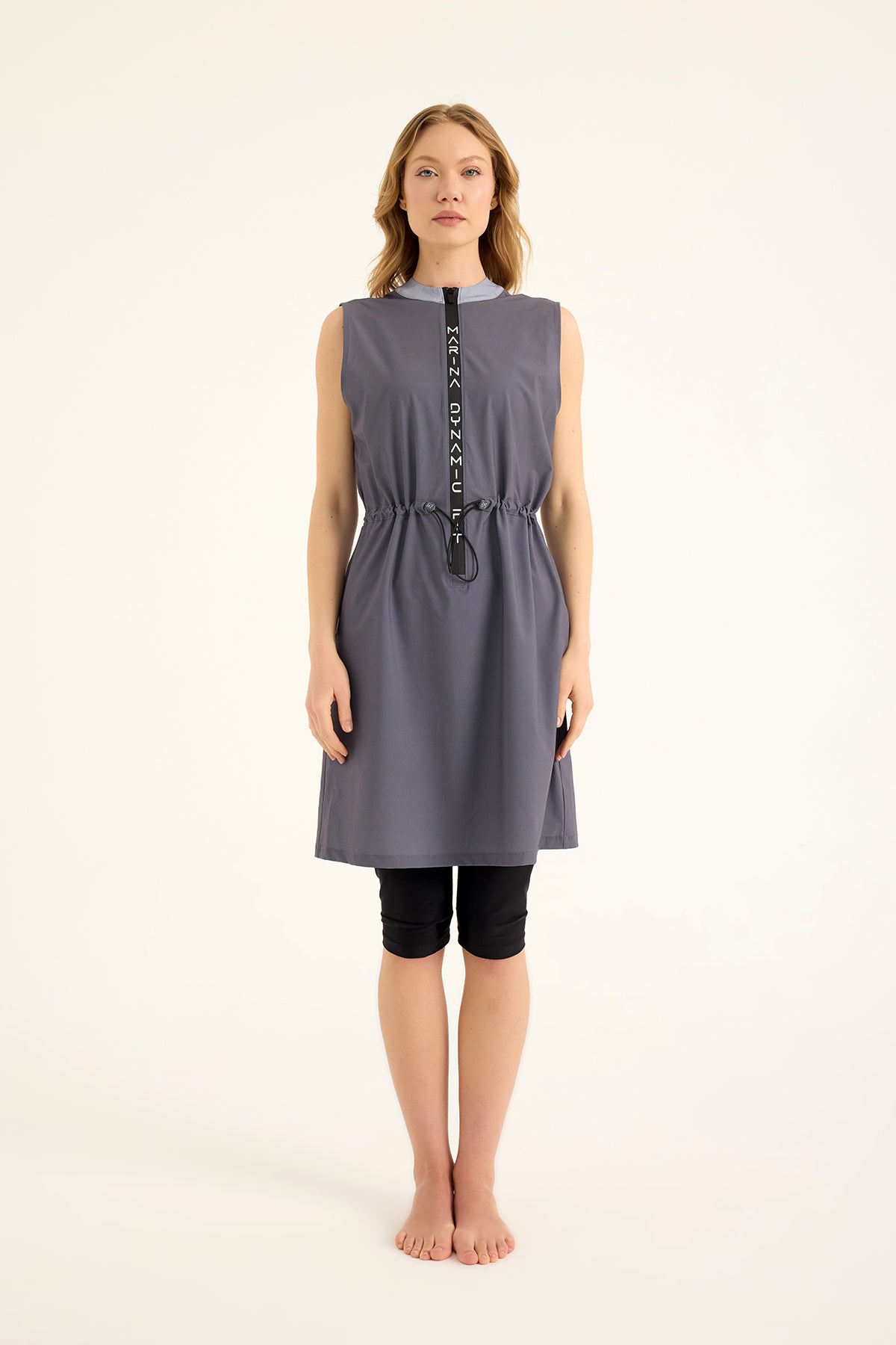 Marina Anthracite Semi-Covered Modest Swimsuit - H2509