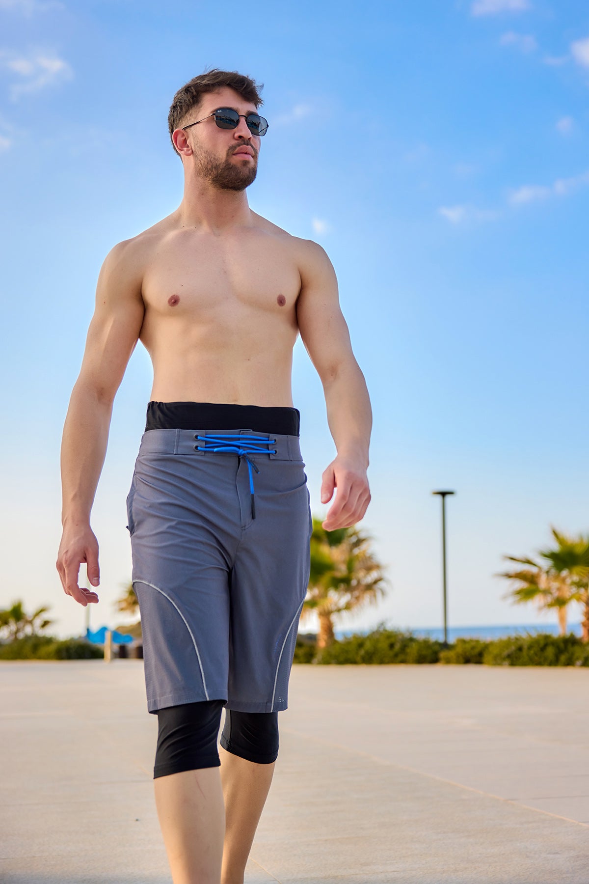 Marina Gray Men's Modest Swim Shorts – S2501-1