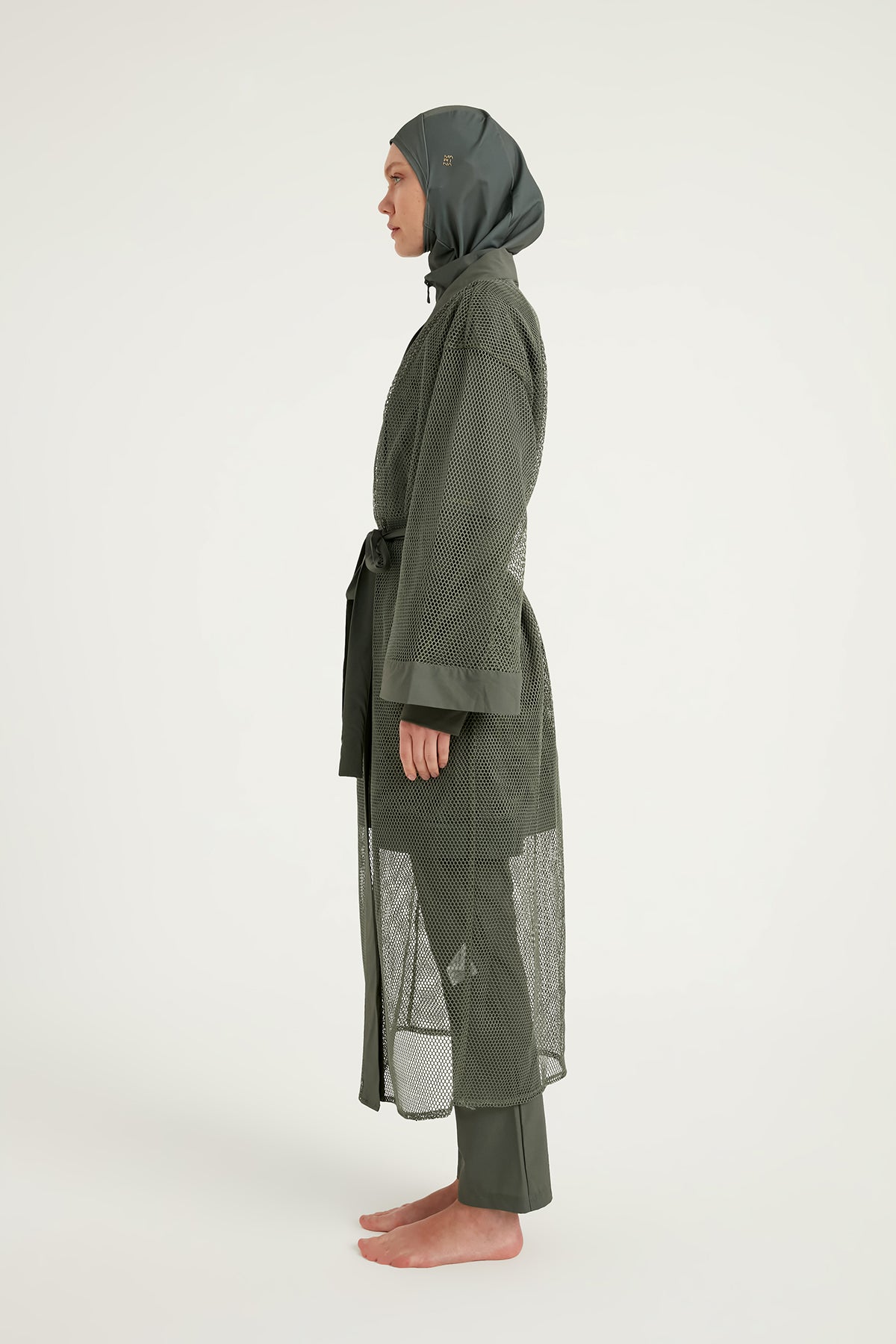 Khaki Full Coverage Mesh Kimono – Marina P2501-3