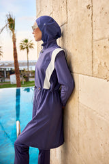Marina Full Coverage Modest Swimsuit in Indigo - M2526-2