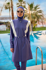 Marina Full Coverage Modest Swimsuit in Indigo - M2526-2