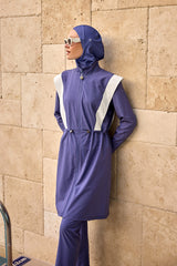 Marina Full Coverage Modest Swimsuit in Indigo - M2526-2