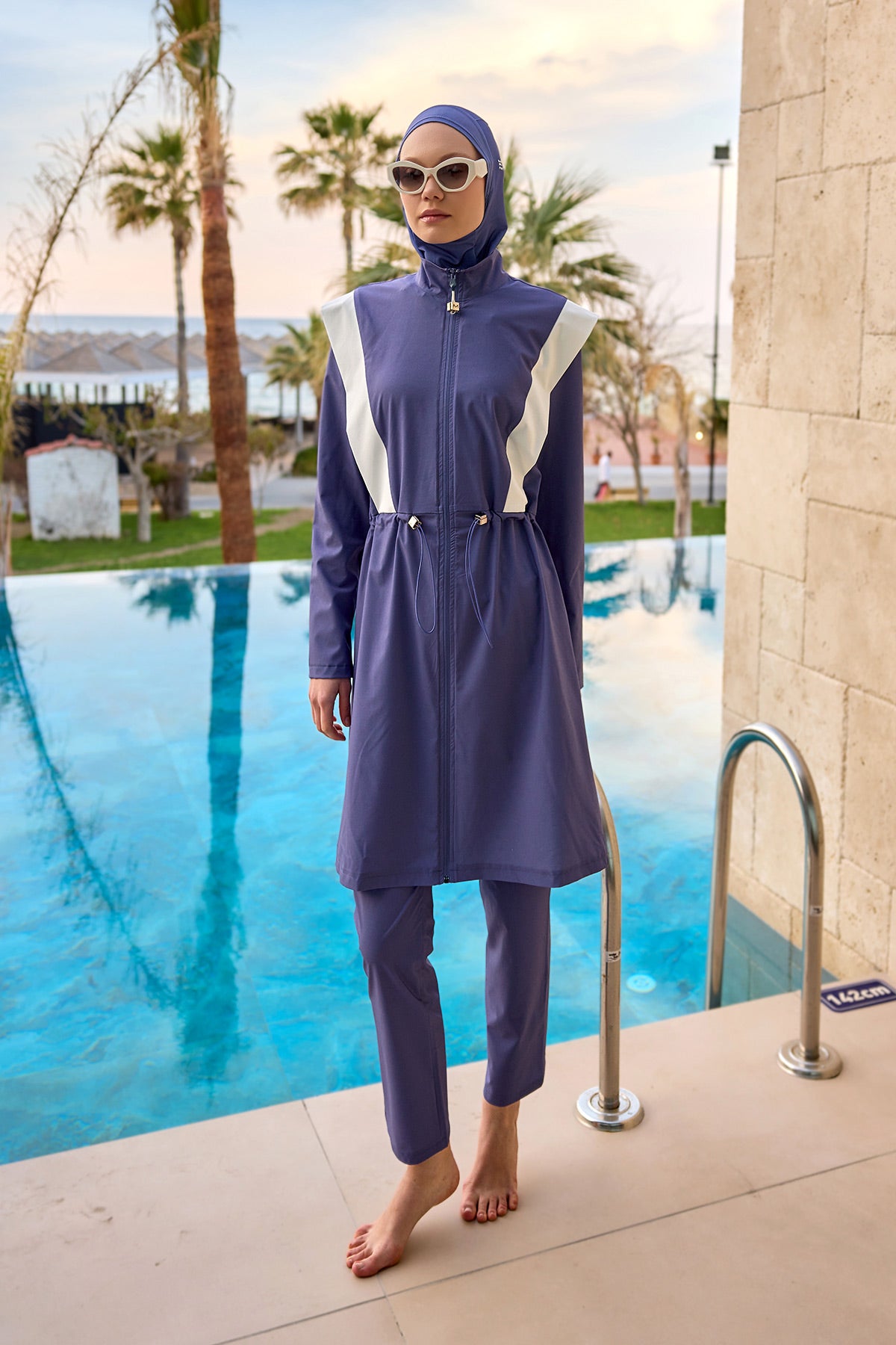 Marina Full Coverage Modest Swimsuit in Indigo - M2526-2