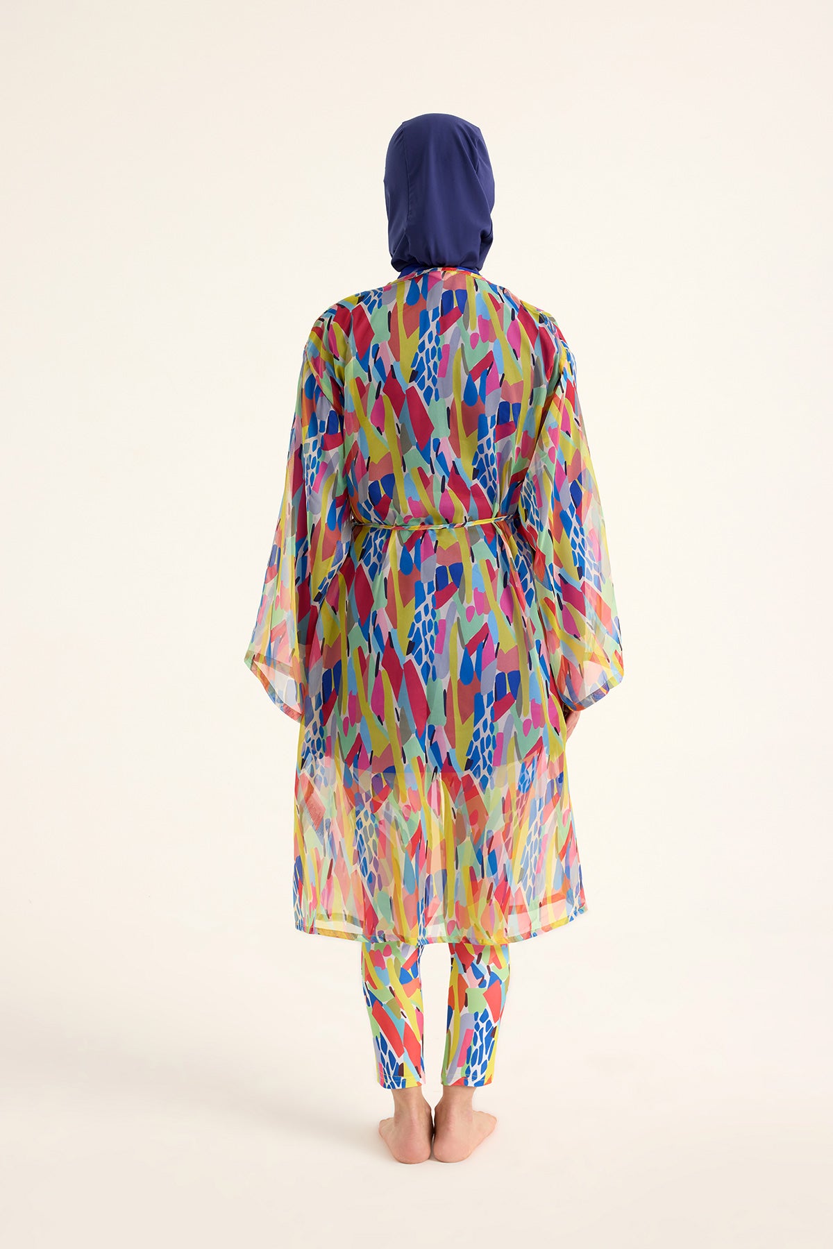 Marina Girls Beach Cover Up Chiffon Kimono Blue/Navy - GP2506