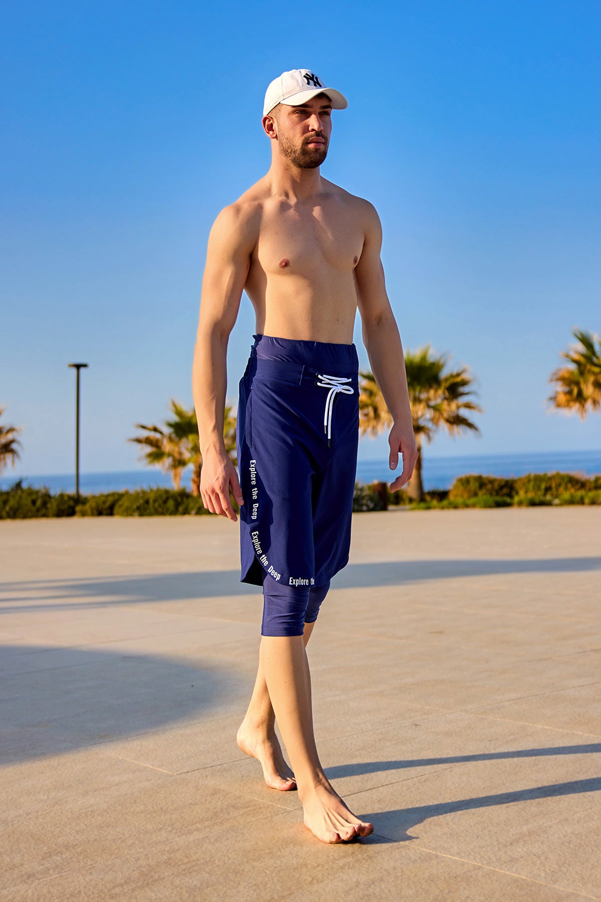 Marina Navy Modest Swim Shorts for Men - S2504-2