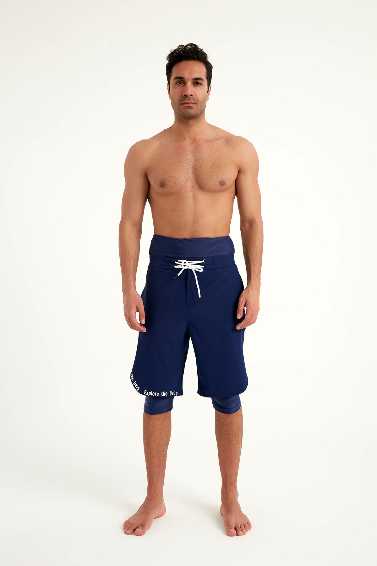 Marina Navy Modest Swim Shorts for Men - S2504-2