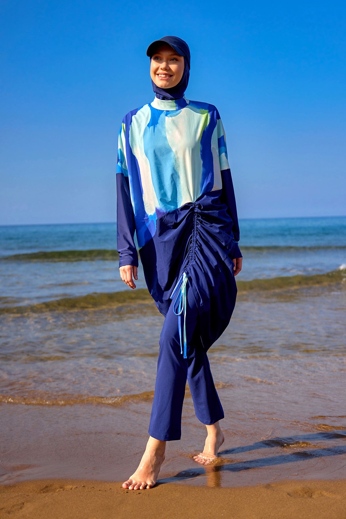 Navy Full Coverage Modest Swimwear Burkini Set M2513