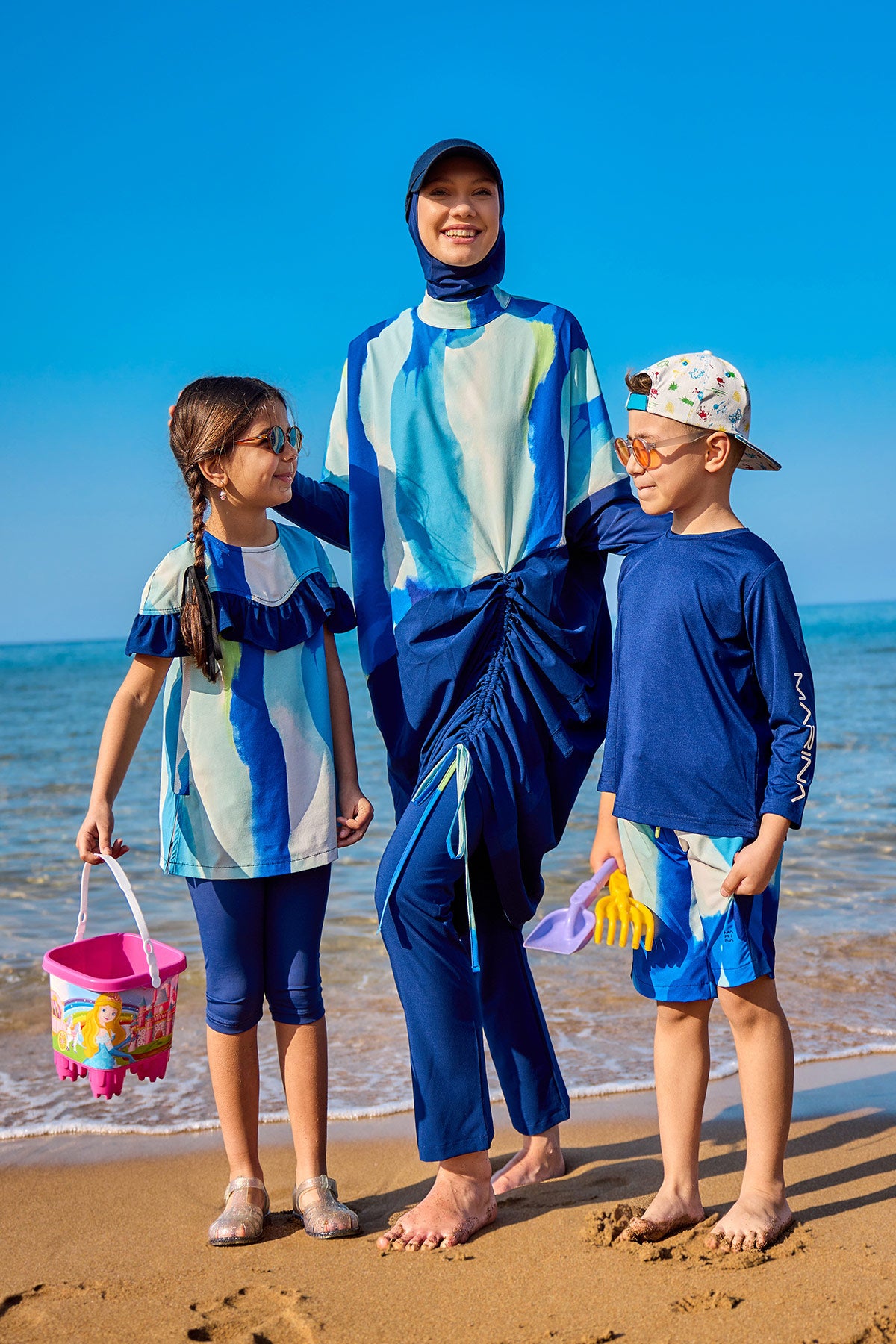 Navy Full Coverage Modest Swimwear Burkini Set M2513