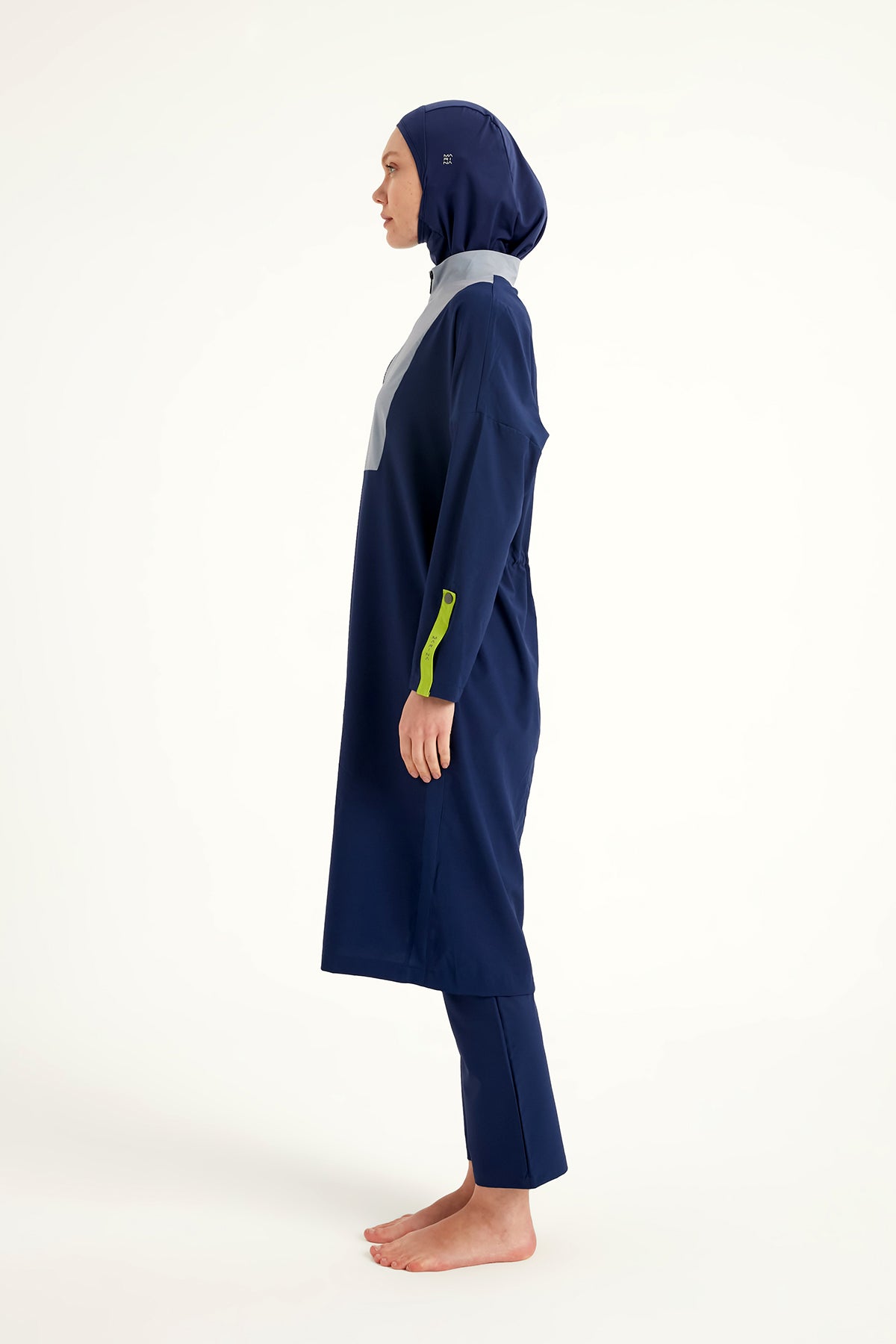 Navy Full Coverage Modest Swimsuit – Burkini with Adjustable Fit M2527-3