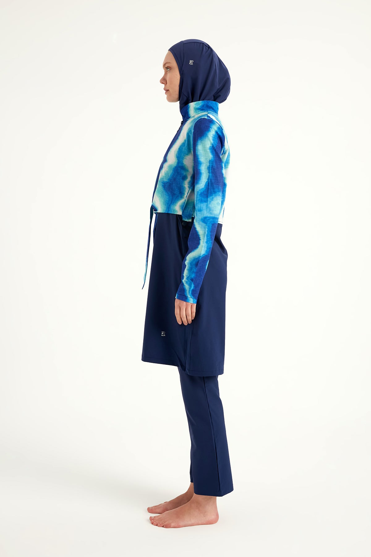 Navy Blue Full Coverage Modest Swimwear Burkini Set M2530-2