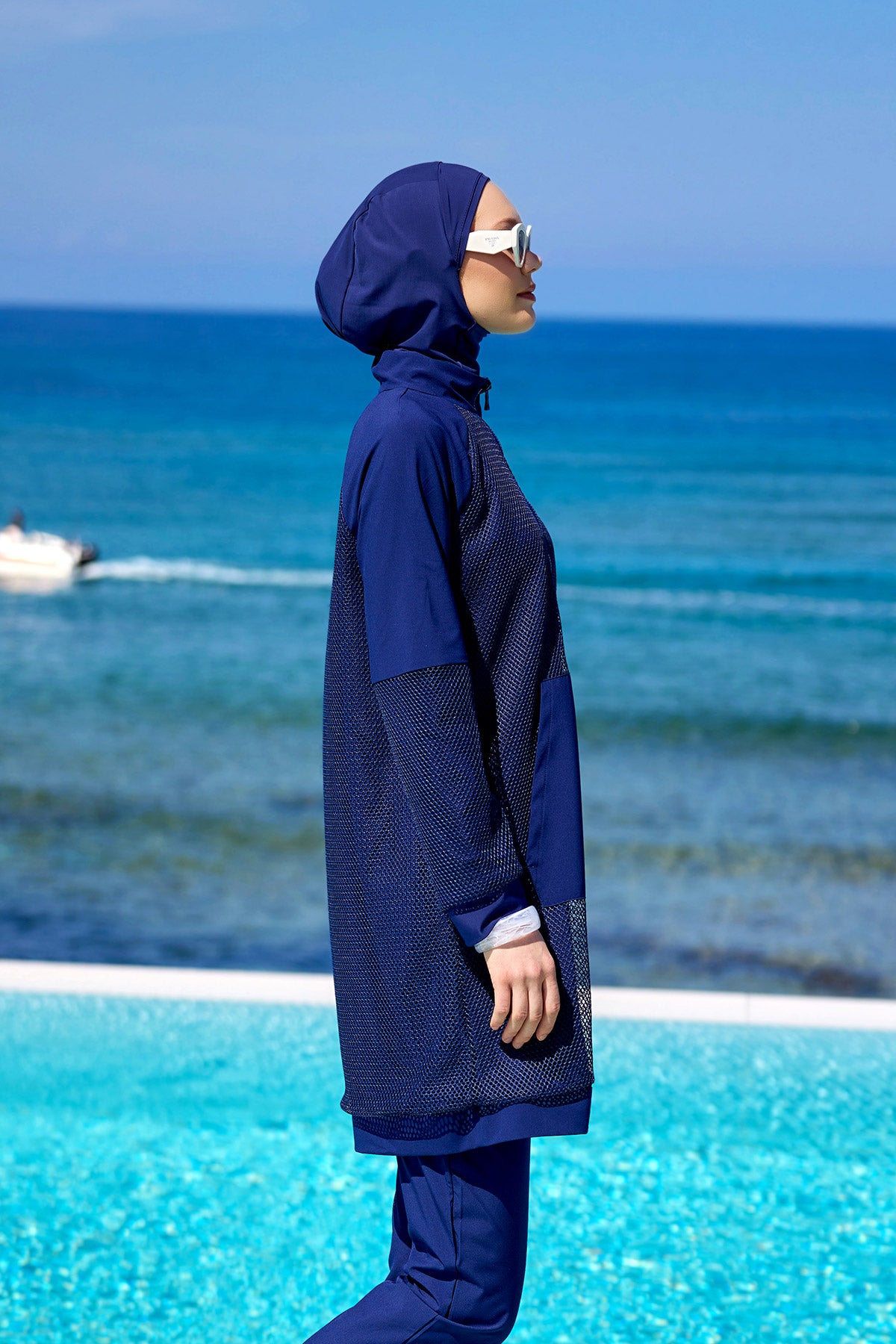 Navy Full Coverage Modest Swimwear Burkini Set M2534-2