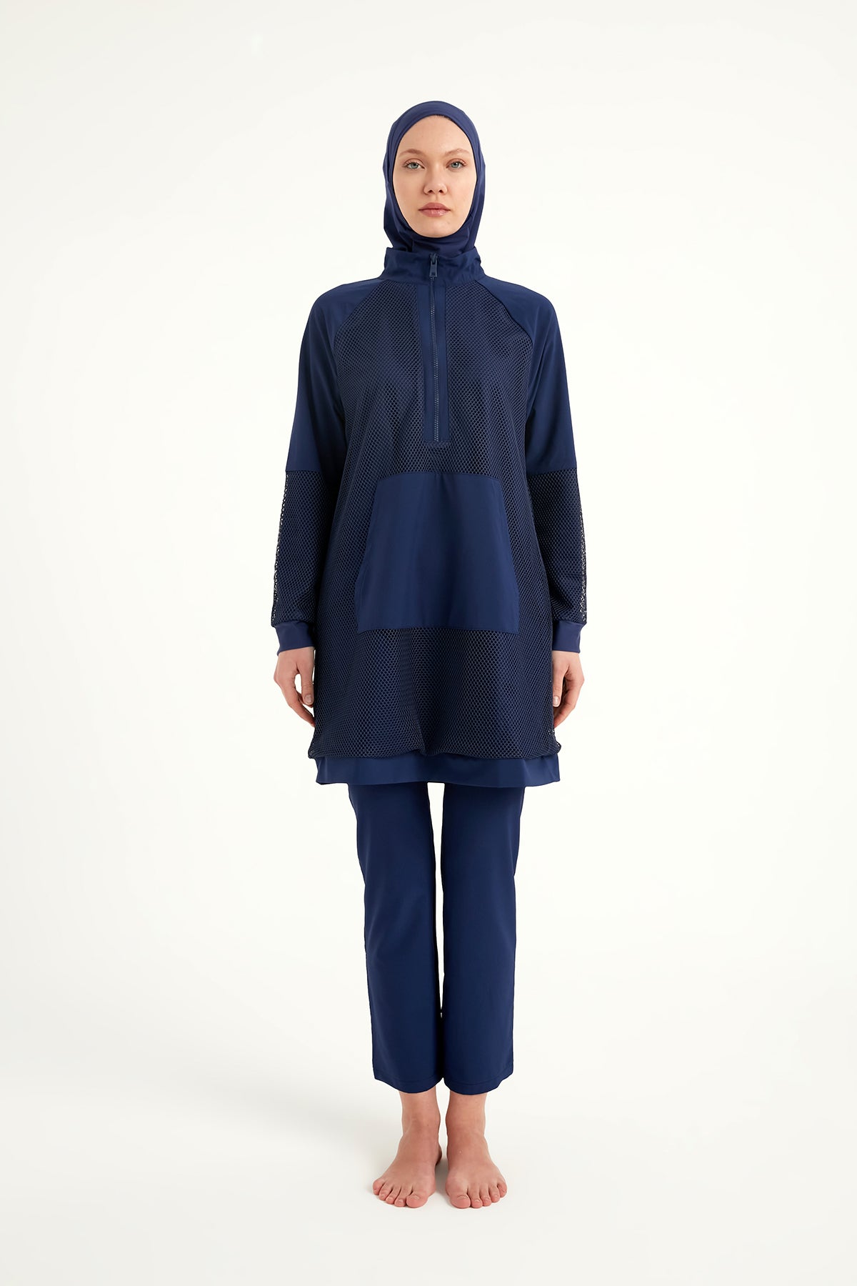 Navy Full Coverage Modest Swimwear Burkini Set M2534-2