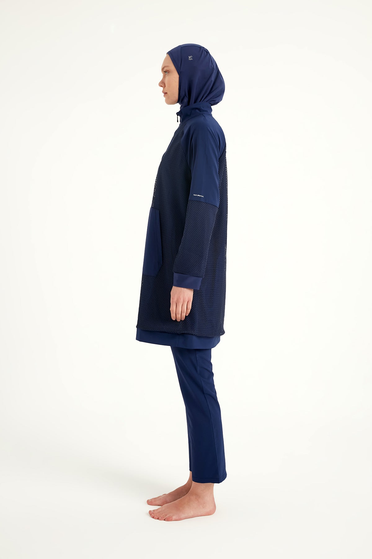 Navy Full Coverage Modest Swimwear Burkini Set M2534-2