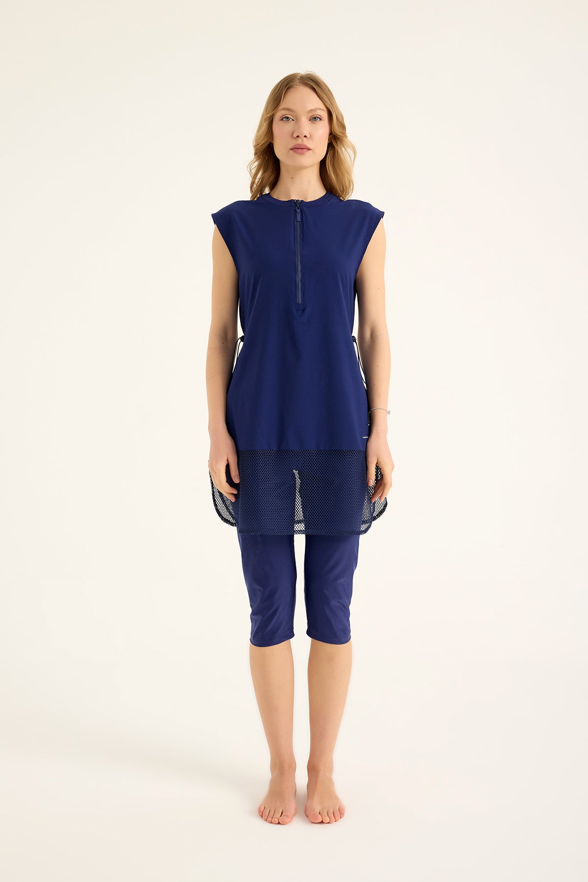 مايوه مارينا كحلي بنصف تغطية محتشمة - H2507-2 