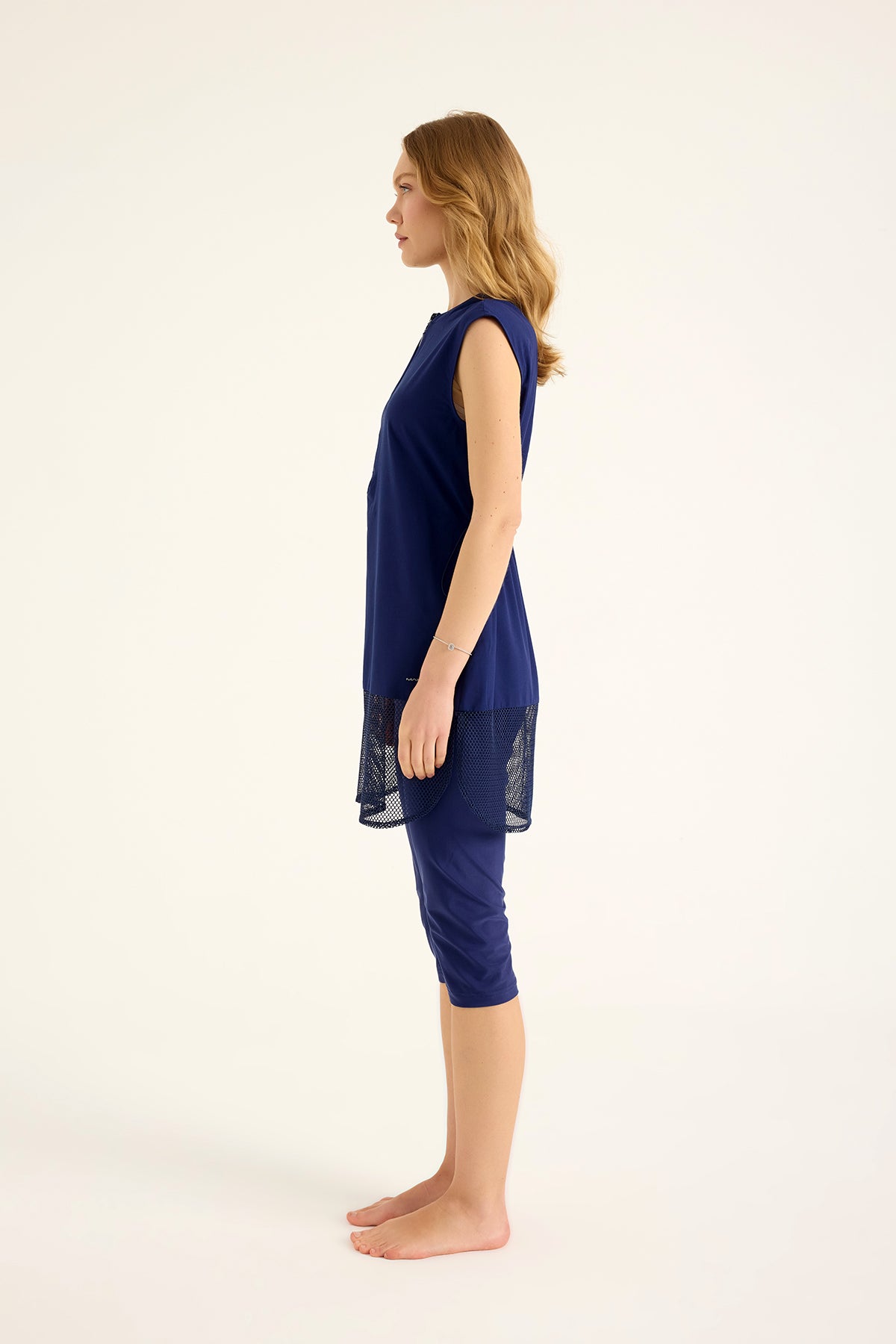 مايوه مارينا كحلي بنصف تغطية محتشمة - H2507-2 