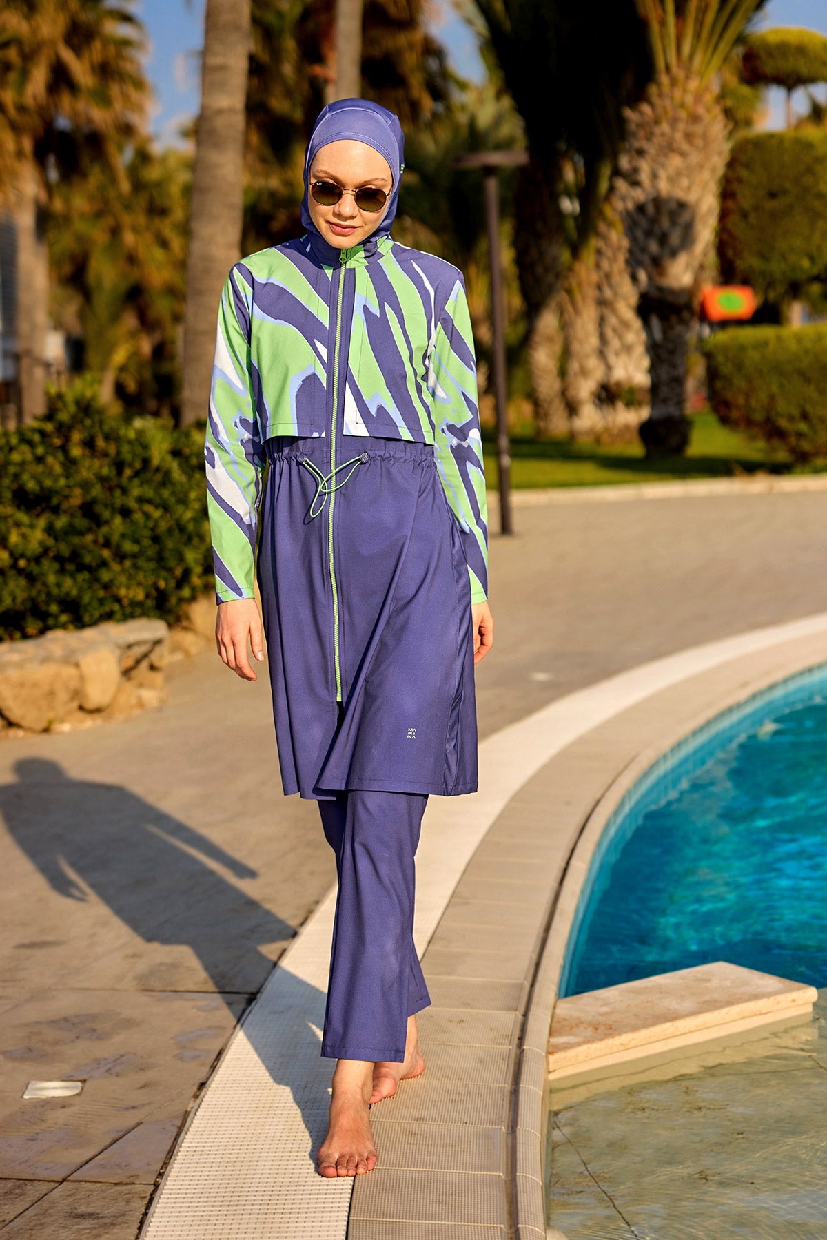 Marina Purple Full-Coverage Modest Swimsuit – M2509