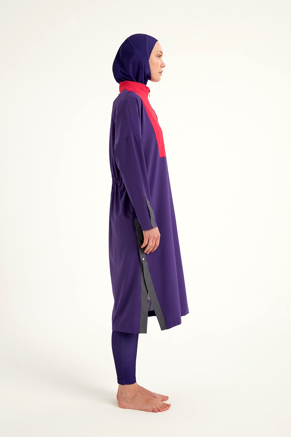 Purple Full Coverage Modest Swimwear Burkini Set M2527-2 DE