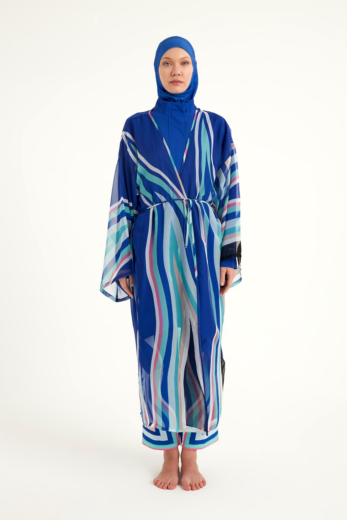 Silky Modest Swim Kimono – Lightweight Full Coverage Beach Cover P2503-2