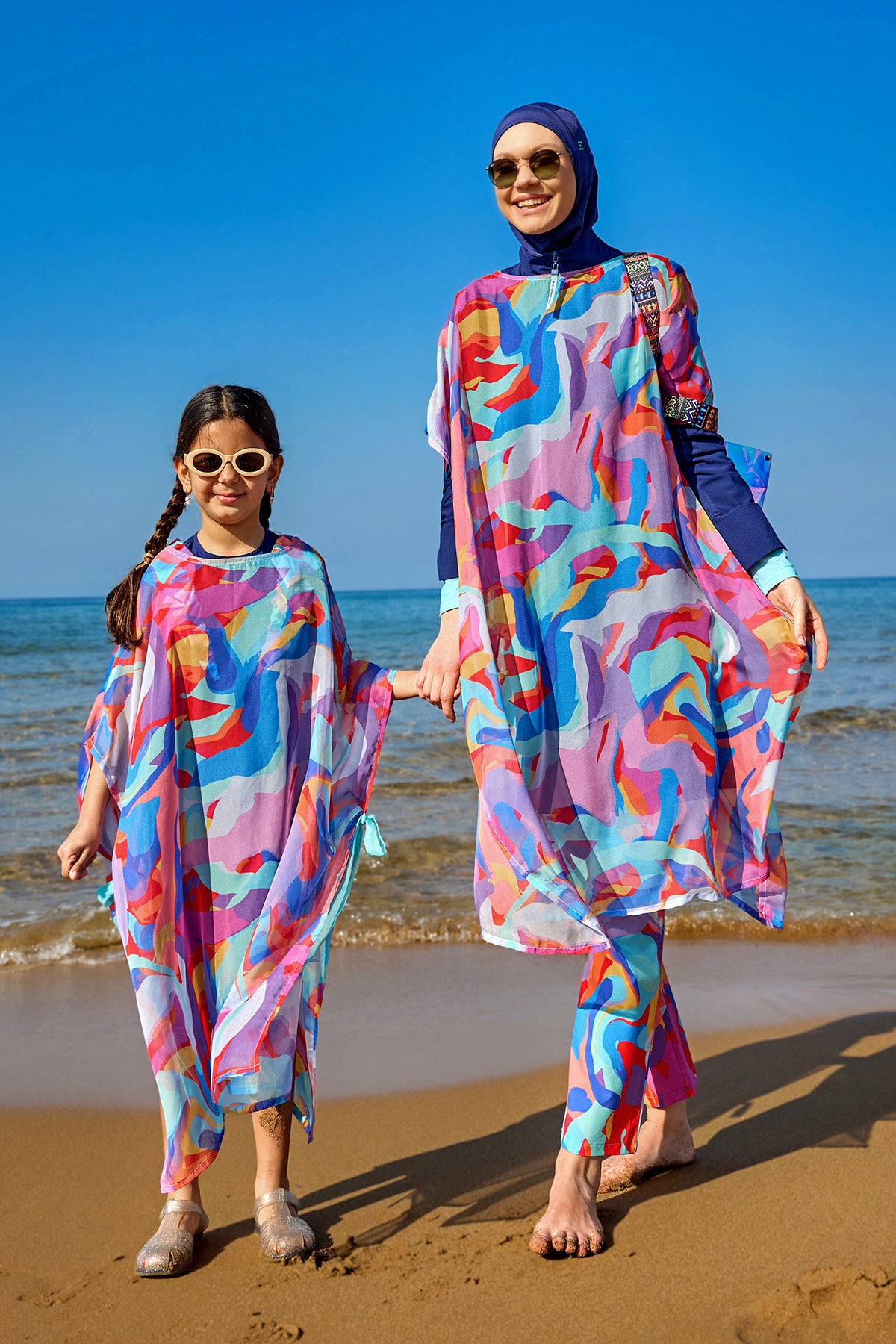 كيمونو شيفون ملون لتغطية الشاطئ للبنات من مارينا - CP2502 