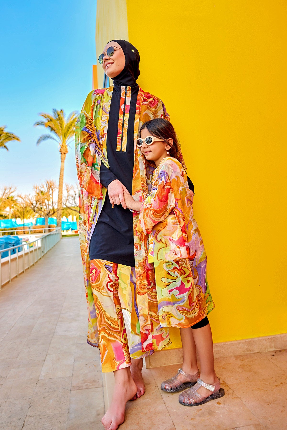 Marina Girls Beach Cover Up Chiffon Kimono Colorful - CP2504