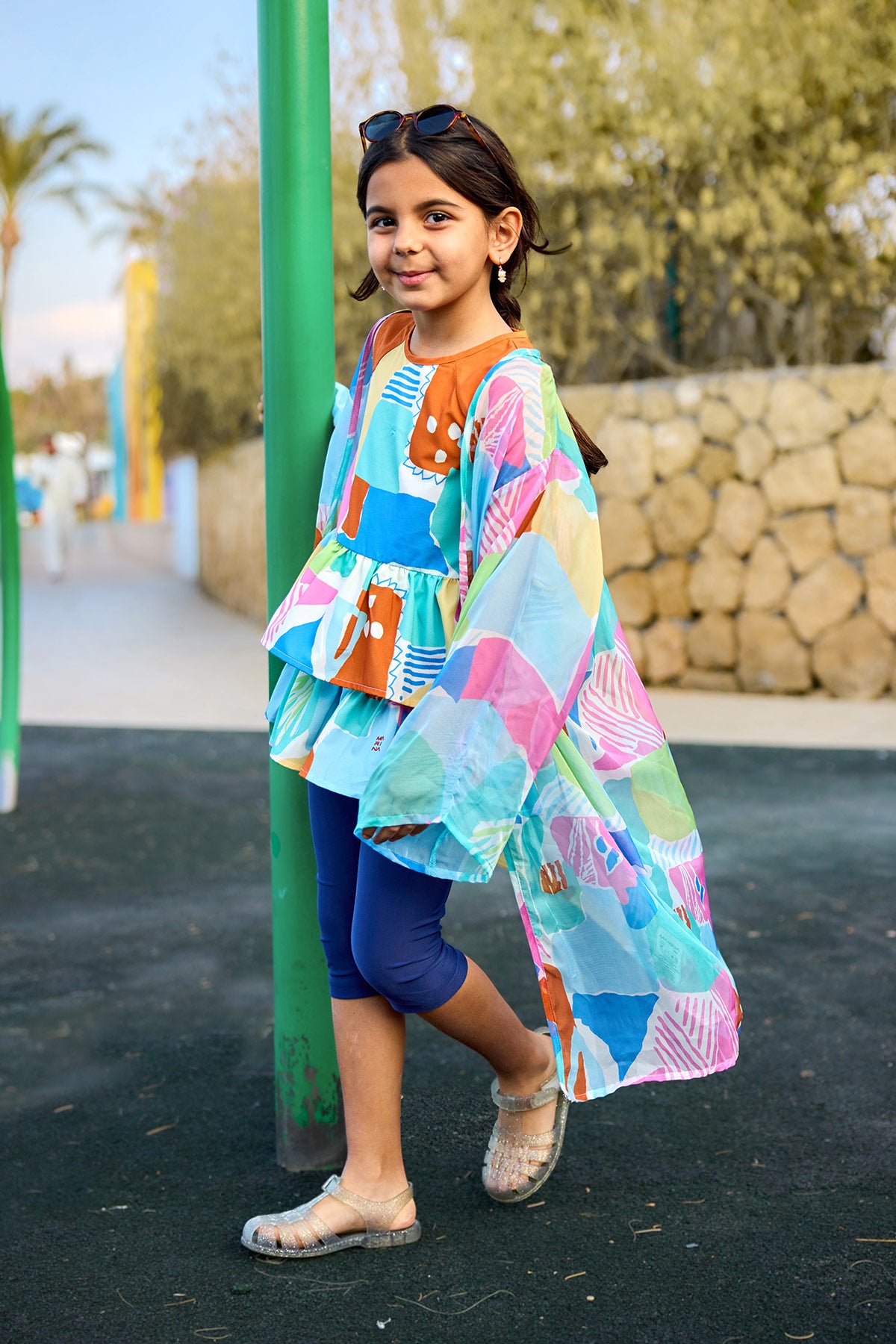 Marina Girls Beach Cover Up Chiffon Kimono Colorful - CP2505