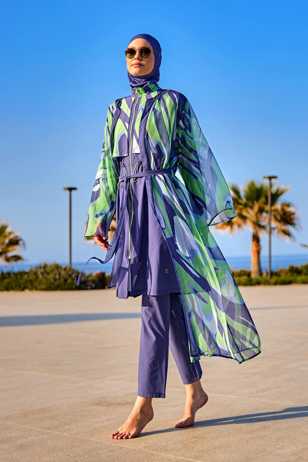 Marina Colorful Patterned Silky Kimono - P2504