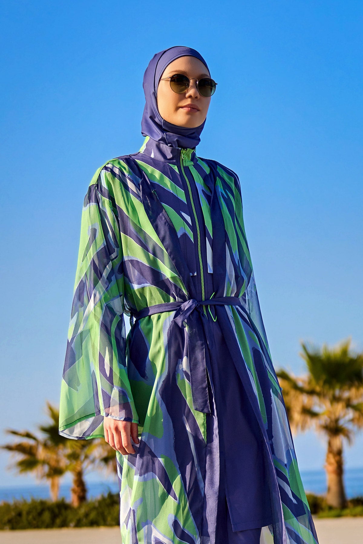 Marina Colorful Patterned Silky Kimono - P2504